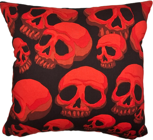 Mayhem cushion Red Skulls Large
